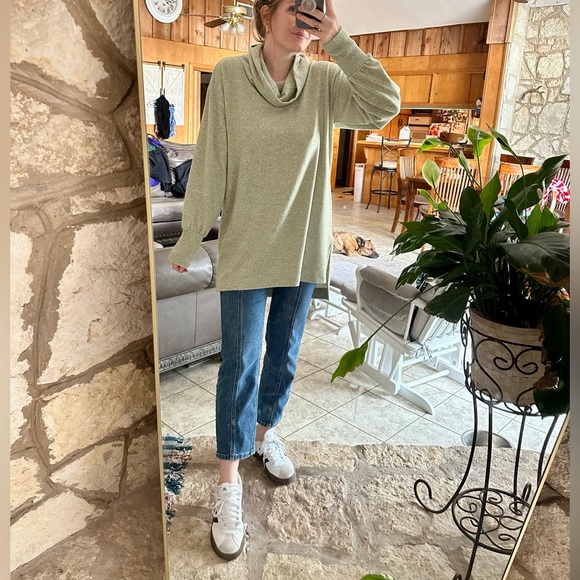 MAEVE FOR ANTHROPOLOGIE Cowl-Neck Tunic Top SIZE SMALL IN COLOR MOSS - Picture 4 of 4